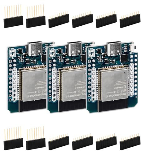 3 Stück für ESP32 Mini USB C für ESP32 NodeMCU WiFi Bluthooth Modul Entwicklungsboard CH9102F Chip Kompatibel mit Arduino IDE