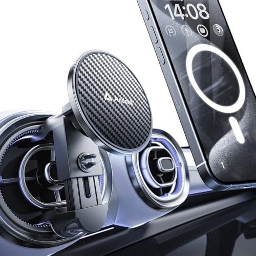andobil Support de téléphone portable pour voiture MagSafe - Rond - 20 aimants N56 - Accessoire Voiture Interieur Gadget - Pour Mercedes Benz A/B/C/E/SClasse/Sprinter/W205/Audi - Pour iPhone Samsung