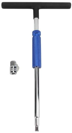 Clé de Vitesse à Poignée en T Réglable, clé à Douille de 1/4 Pouces avec Adaptateur 1/4 à 3/8, Finition Chromée