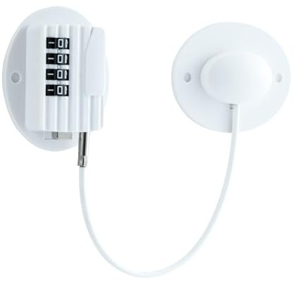 GCRQ Serrure de Porte de Réfrigérateur pour Sécurité Enfant, avec Code à 4 Chiffres, Serrures à Combinaison Enfants pour Placards Armoires Réfrigérateurs Congélateurs (1 Pièces, Blanc)