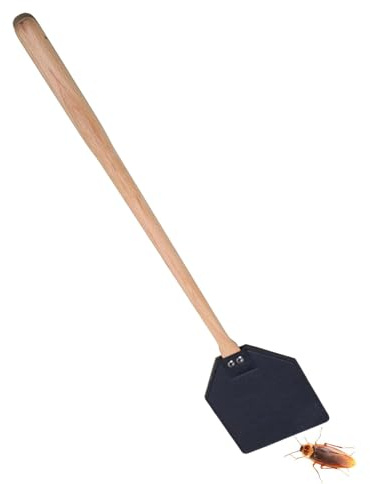 Robuste Fliegenklatsche aus Holz, tragbare, stabile Leder-Fliegenklatsche – stabile manuelle Klatsche mit komfortablem Griff für den Innen- und Außenbereich