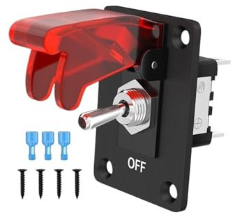 Interruptor de palanca 12V DC 20A Interruptor de palanca iluminado 3 pines ON/Off SPST LED iluminado con panel de montaje