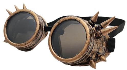usefulbeauty Brille Steampunk - Steampunk Sonnenbrillen - Vintage Goggles Brille - Motorradbrille Cosplay Brille | Für Party, Accessoire Für Festival & Faschingskostüm