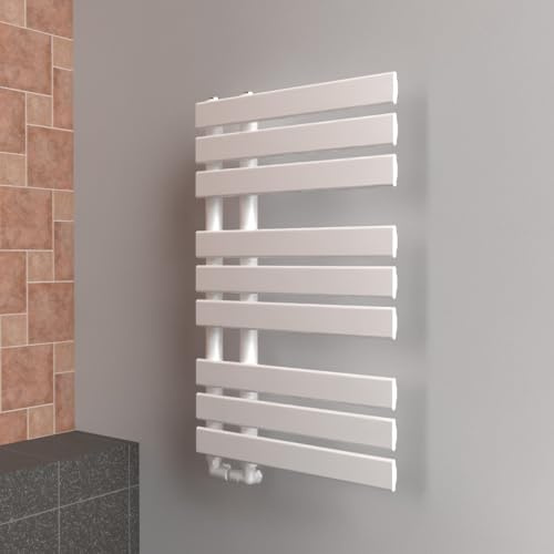 Lux Heat White Open-Flat Designer Towel Radiator 800mm (H) x 500mm (W)
