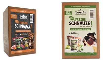 Bundle: Nassfutter + Topping für Hunde | Freshe Schnauze Aktionspaket Nassfutter & Freshe Schnauze Gemüsekiste | Probier-Bundle | Schonend dampfgegart & frische Zutaten | Hundefutter Made in Germany
