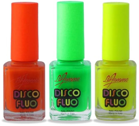 (Set of 3) Neon Nail Polish – Bright, Quick-Drying & Long-Lasting Fluorescent Nail Paint – No UV Needed High-Gloss Finish (Green, Orange, Yellow)