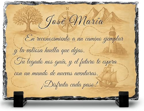 Quodelo Placa Jubilación Personalizada en Pizarra Natural, Un Recuerdo Emotivo y Duradero, Ideal para Fiesta de Despedida, Regalo para Compañeros y Familiares, Placa de Homenaje Original
