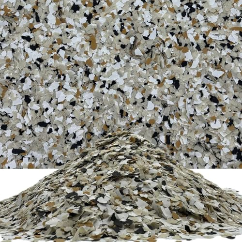 Epoxidharz Farbchips Bodenbeschichtung Garage Boden Schwarz/Weiß/Beige/Ocker 5kg