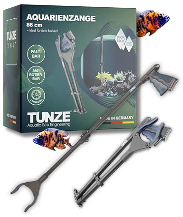 TUNZE Aquarienzange 86 cm I langlebige Greifzange für Aquarien zum Heben von Gegenständen bis 2 kg I Aquarienpflege-Zange aus eloxiertem Aluminium I Zubehör für Süßwasseraquarien