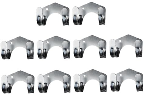 POPETPOP 10 pièces Support Mural Double Crochet Fer Épais Antirouille et Résistant Porte-outils de Jardinage avec Vis Organiseur pour Tuyaux Arrosage et Plantes Grimpantes