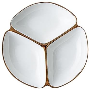 PawwJoy Assiette Divisée en Céramique 22.9cm, Assiette à Compartiment 3 Sections pour Alimentation Équilibrée, Vaisselle pour Adultes- Blanc