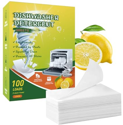 100 Pastillas Lavavajillas, Limpiador de Verduras y Frutas, Limpieza Potente, Disolución Rápida, para Vajillas, Verduras y Frutas