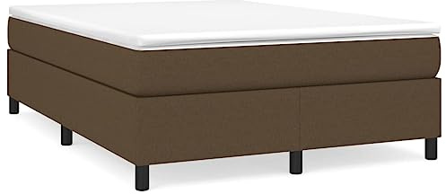 Yisssmeng Boxspringbettgestell Dunkelbraun 140x200 cm aus strapazierfähigem Polyester Bezug mit Holzlatten, 35 cm Höhe Modernes Doppelbett für Schlafzimmer Wohnung