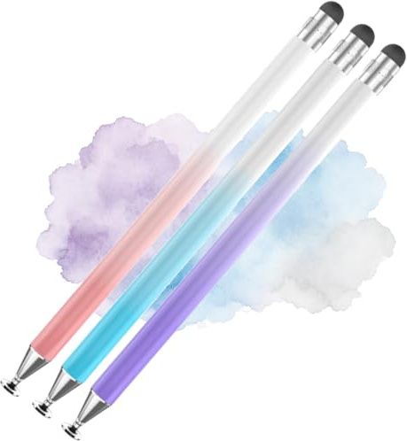 3 Pcs Stylus Pens for Touch Screens, Universal Switch Stylus with Capacitive Technology, Tablet Pen Stylus for Android and iOS Devices, Ideal for Digital Art and Note Taking