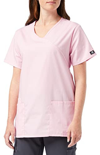 Smart Uniform L 1224 Mock Wrap Scrub (L, Pixel pink [ Rosa])