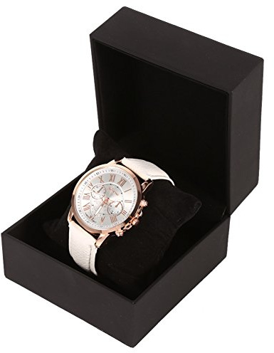 Zerodis Scatola di Orologio in Pelle PU Slot Caso per Orologi Bracciale Gioielli Orecchini Scatola di Immagazzinaggio Organizzatore di Stoccaggio Display Gioielli