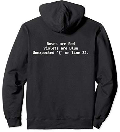 Unexpected { on line 32 - Funny Coder Programming Joke Pullover Hoodie