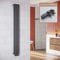 ELEGANT - Radiatore verticale di design, antracite, 1800 x 236 mm, con termostato multiblocco, monostrato, collegamento centrale, scaldasalviette