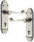 Infinity Decor Victorian Scroll Lever Lock Door Handles on Shaped Backplate in Satin Nickel,165mm x 40mm - Made from Zinc