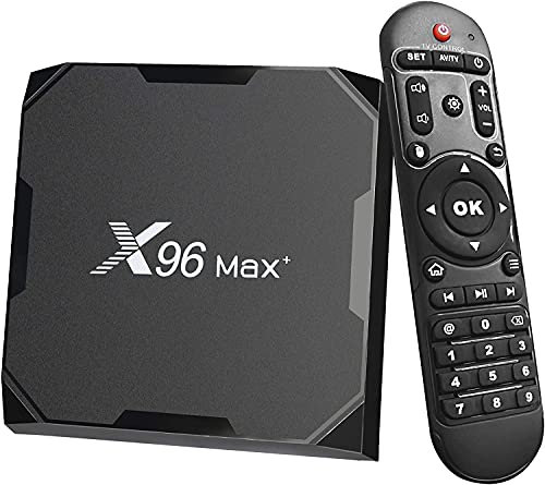 Android TV Box 9.0 X96 Max plus Smart TV Box 4GB 32GB Amlogic S905X3 Quad Core Media Box, Support 4K/3D/2.4 & 5G WiFi/BT 4.0/HDMI 3.0 Lan Smart Media Player with Remote Control