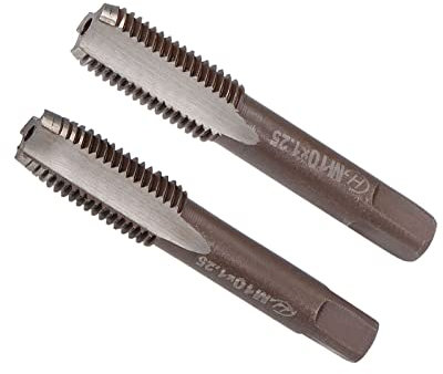 CoCud Filetage Main Tarauds, M10 x 1,25 Filetage, Métrique Alliage Outil Acier Vis Taraudage Cône Fond Taraud - (Applications: pour Machine Filetage Réparation), 1 paire