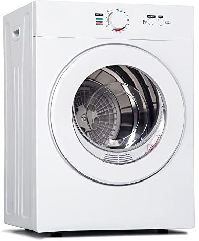 Euhomy - Secador compacto 1.8 cu. Secadora de ropa portátil con conducto de escape con forro de acero inoxidable de cuatro funciones, adecuada para apartamentos, dormitorios, caravanas, color blanco