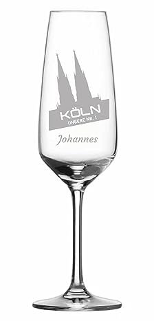 Sektgläser mit Gravur - Sektglas mit Namen und Köln Skyline Motiv - Perfekte Geschenkidee