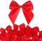 GEBETTER 30pz 10cm Fiocchi di Natale Rosso, Fiocco Decorativo per Albero di Natale Ghirlanda Fiocchi Decorazione Ornamenti Confezioni Regalo (30pz-10cm-Rosso)