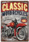 SUPERDANT Plaque Metal Vintage pour Motos Classiques Plaque Decorative Metal Rouge Vintage pour Motos Grotte D'Homme Plaque Murale Decorative D'Art Mural en Fer Panneau Deco Vintage