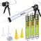 TECPO Kartuschenpresse Kartuschenpistole, 600ml + Karosserie Dichtmasse 3x600ml