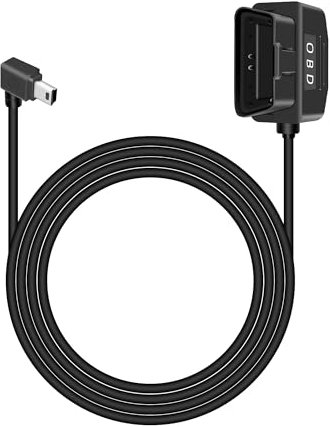RIIEYOCA Câble d'alimentation OBD Automobile pour Dash Cam, Adaptateur de Câblage USB à OBD 2 à Angle Droit 90 Degrés avec Bouton Interrupteur Plug and Play. (11.5FT/3.5M)