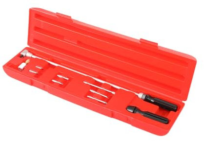 Lfhelper 10 Stück Vergaser Einstellschlüssel Werkzeug Set, 90-Grad Schrägwinkel Schraubendreher, Winkel Motor Vergaser Tuning Einstellwerkzeug mit 485-mm-Einstellhebel und 7 Schrauben für Motorrad