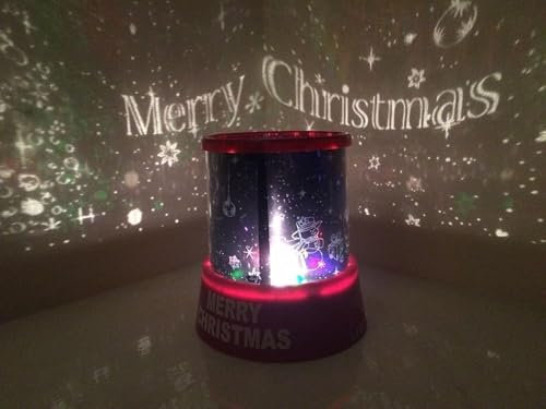 SKYTE® Colour Changing Xmas Projector Christmas Indoor Decoration Gift LED Night Light Lamp Bright and Colourful Santa Xmas Festive Colour Changing Nightlight Wall Projector Mood Lamp Xmas Holiday Fun