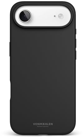 VONMÄHLEN Soft Silicone Case - Silikonhülle aus recycelten Materialien, kompatibel mit iPhone und MagSafe, Handyhülle mit Kamera-Displayschutz - iPhone 17 Air - Black