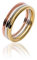 Tata Gisèle Bague 3 Anneaux Rond 2mm x 3 en Plaque Or Rose, Plaqué Or Jaune et Argent 925/000 Rhodié - Sachet Cadeau Velours Offert (64)