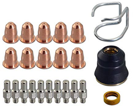 RIVERWELD 23pcs Plasma Elektroden PR0110 Düse 0,8 PD0116-08 Schild Tasse PC0116 Diffusor PE0106 Spacer Guide CV0010 Verbrauchsmaterial Für S45 Fackel