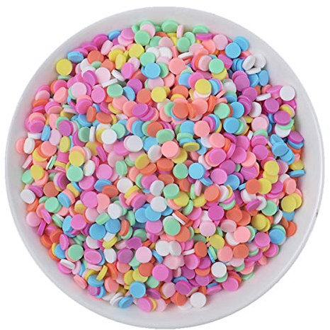 100g Resin Flatbacks Slime Accessories Clay Sprinkles Decoration for Slime Charms Filler DIY Slime Supplies Fake Candy Chocolate Cake Dessert Mud Particle Scrapbook Phone Case (round6)