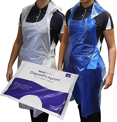 Readi Protect Disposable Aprons First Aid Medical Homecare Catering - 100 Aprons Per Pack - White - 1 Pack