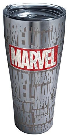 Tervis Marvel Logo Triple Walled Insulated Tumbler Travel Cup Keeps Drinks Cold & Hot, 30oz Legacy, Stainless Steel, 1 Count (Pack of 1)