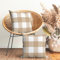 Encasa XO Kissenbezüge 2 Stück (40x40 cm) - Buffalo Beige Checks - Weiche Baumwolle Leinwand Ungefärbt Rechteckige Kissenbezug Bunte Dekorative für Wohnzimmer Schlafzimmer Sofa Waschbar