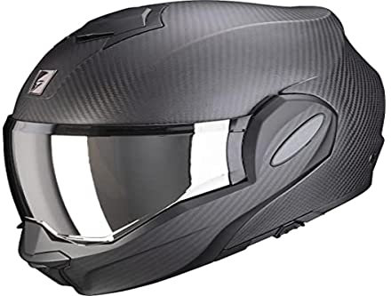 Scorpion EXO -Tech Carbon Black Matt I Size XS-XXL I Sun Visor, Pinlock, Communication Prepared, Flip-Up Helmet System Helmet