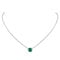 Suplight Damen Kette 925 Silber Runde Anhänger Halskette mit Geburtsstein von Mai Minimalist Mondsteinkette grüner Stein Accessoire Smaragd Schmuck für Mädchen
