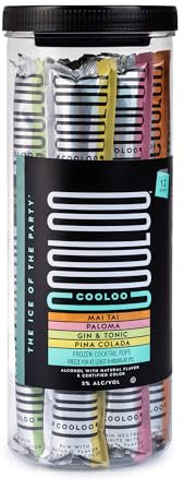 Cooloo Frozen Cocktail Pops, Grab & Go Alcohol Ice Lollies, Ice Pops Cocktail - The Ice Of the Party - Refershing Outdoor low Alcohol Cocktail Pops - Variety