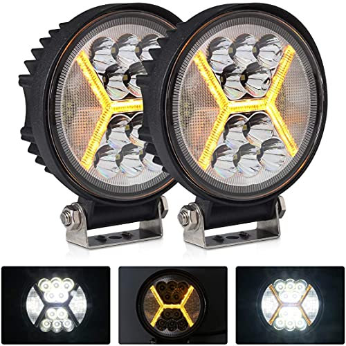 antom 2 PCS Phare de Travail Led 12v, 132W Phares Longue Portee Led Moto 4x4 projecteurs antibrouillard LED Feux Travail Led de Recul pour Tracteur, Bateau, Camion, Voiture