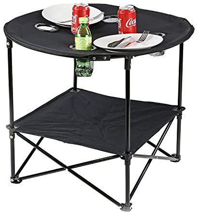 Taylor & Brown Camping Table Folding Picnic Table Portable Lightweight with Storage Bag, Suitable for Outdoor,Camping, Picnic, Barbecue, Beach, Fishing (Black)