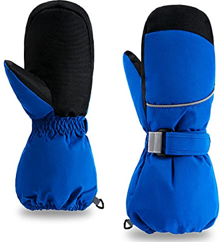 ThxToms Kinder Ski Handschuhe Fäustlinge | Winter Handschuhe -15℃ Winddicht Wasserdicht Warm | Oxford Verdickt Kalt Wetter | Outdoor Sports Snowboard Skifahren | für Junge und Mädchen