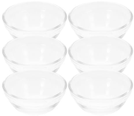 Angoily Lot De 6 Petits Bol En Verre, Mini Plats En Verre Bols, Bols à Dessert En Verre Pour Cuisson Ingrédient épices Sauces Tapas