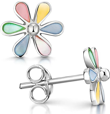 Materia Perlmutt Ohrringe Stecker bunt Silber 925 für Damen Kinder SO-92