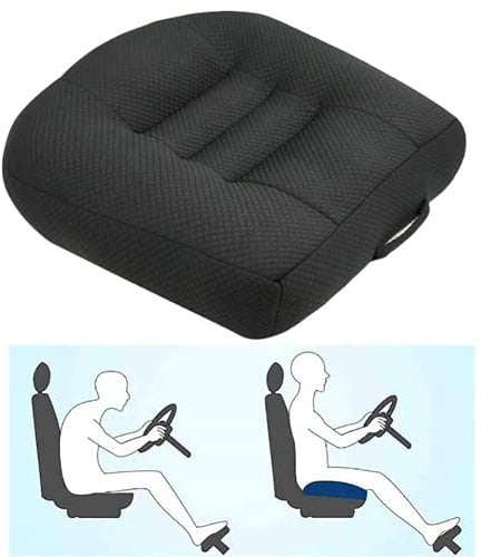 PeiBan Auto sitzerhöhung Erwachsene, sitzerhöhung Auto, ergonomisches komfortsitzkissen, für Bürostuhl und Auto, Stuhl-Sitzpolster für mehr Sitzkomfort, Baumwolle (Schwarz)