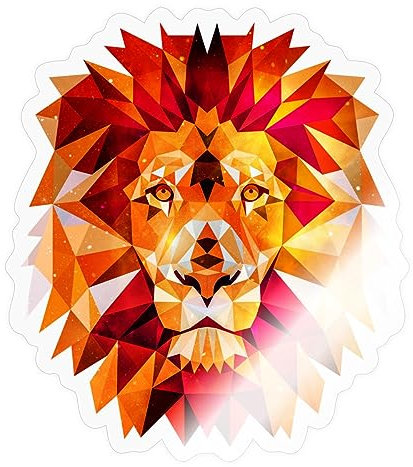 Spreadshirt Löwe Polygon Löwenkopf König Der Tiere Sticker, max. 10 x 10 cm, 10 x 10 cm, Transparent glänzend